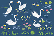 Swan Lake Clipart, a Texture Illustration by swiejko (Thumbnail 2 of 2)