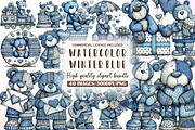 Christmas Winter Blue Snowman Clipar, an Illustration by Sublimation Artist (Thumbnail 1 of 6)