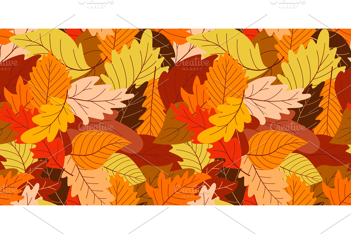 Bright colorful autumn foliage, an Illustration by Tati_Kli