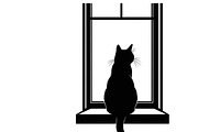 cat sitting by window silhouette, an Illustration by Amazin_art (Thumbnail 21 of 25)