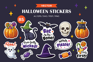 Halloween Stickers Vector