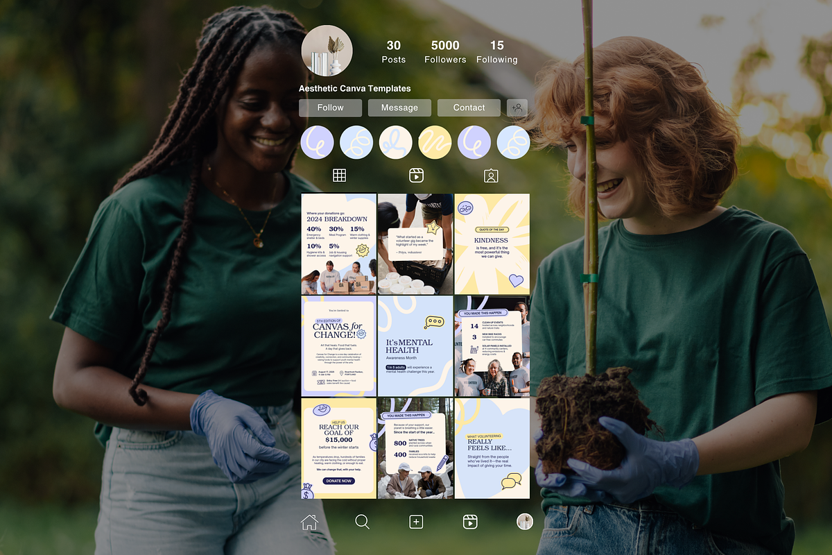 Charity Instagram Post Templates, a Social Media Template by CanvaTemplateClubCo (Photo 3 of 9)