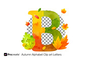 Autumn Alphabet Clipart – Hand-Paint, an Object Illustration by crafty (Thumbnail 4 of 13)