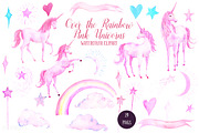 Watercolor Pink Unicorns, an Illustration by Corner Croft (Thumbnail 2 of 5)
