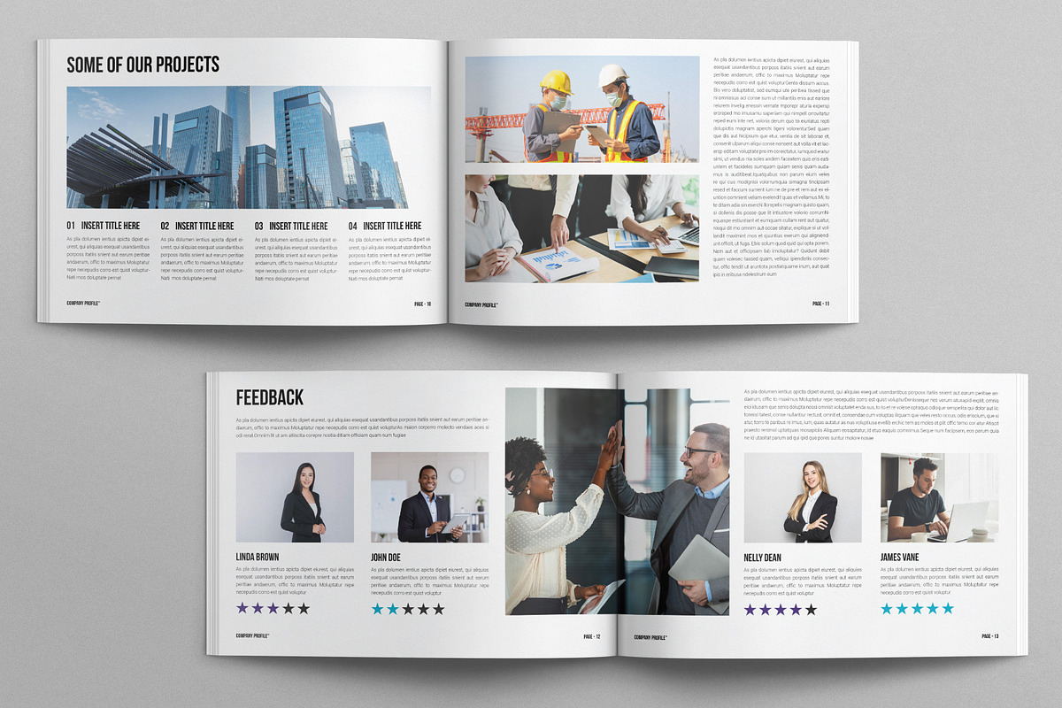 Company Profile Template Landscape, a Brochure Template by E-Type
