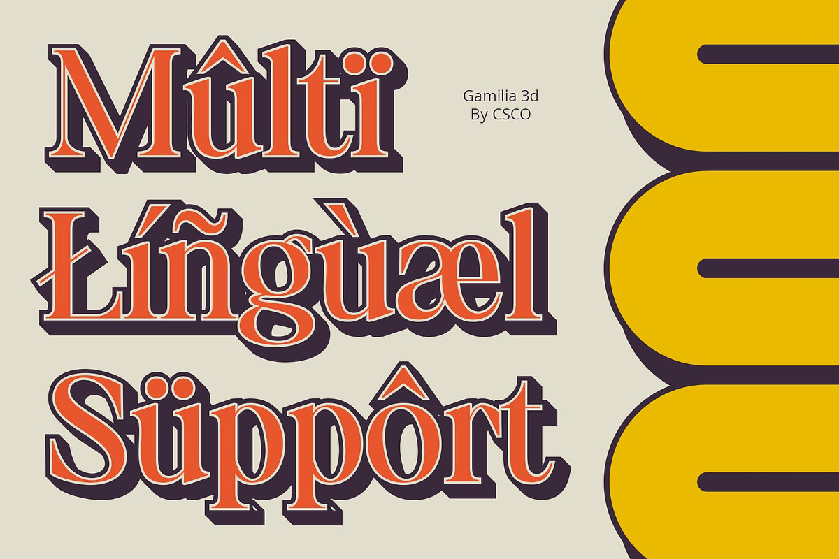 Gamilia 3D, a Serif Font by Craft Supply Co. (Photo 4 of 8)