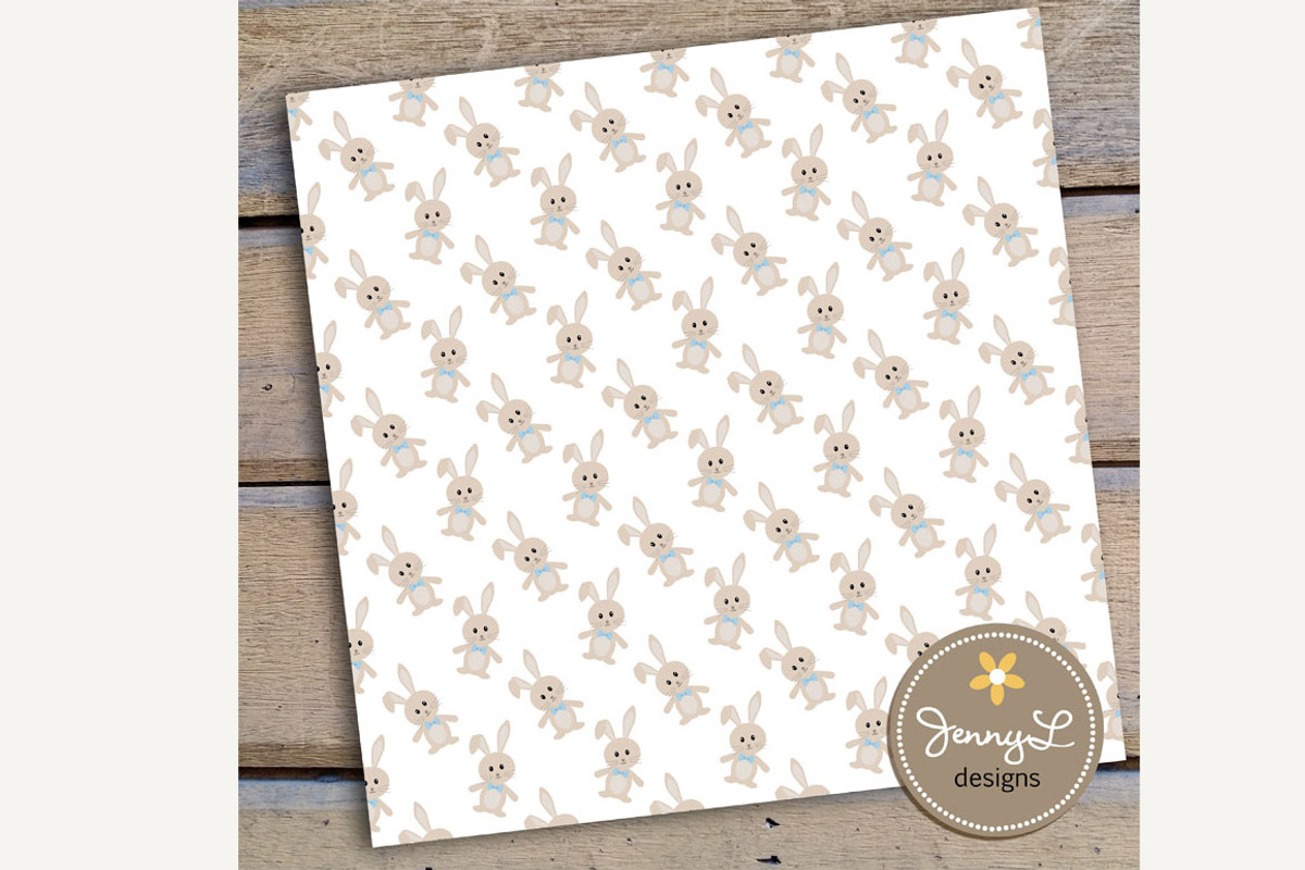 Boy Bunny Rabbit Digital Paper, a Pattern Graphic by JennyL Designs (Photo 4 of 5)