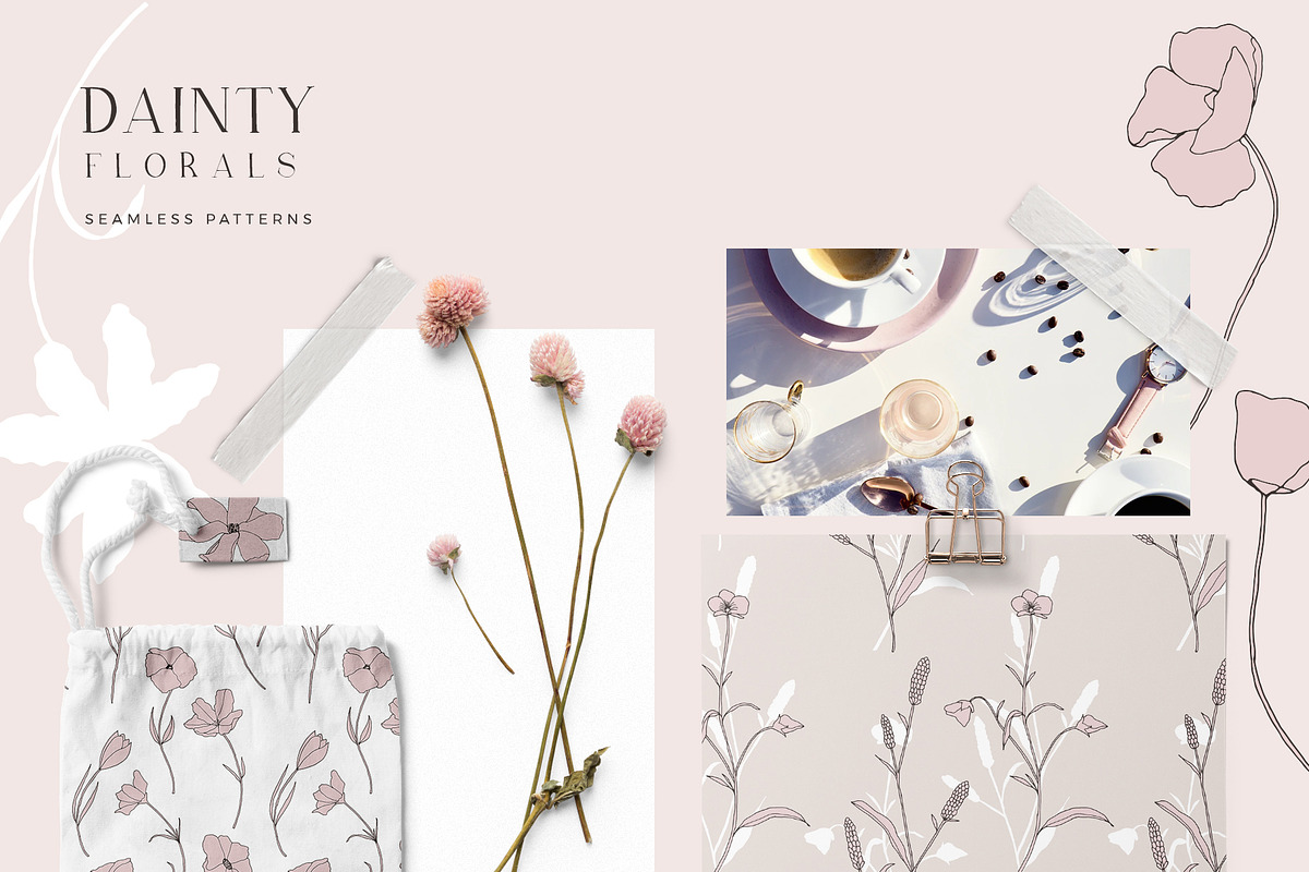Dainty Floral Patterns Elements, a Pattern Graphic by Youandigraphics (Photo 7 of 17)