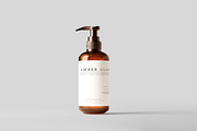 Amber Glass Pump Bottle Mockups, a Cups & Container Mockup by pmvch (Thumbnail 1 of 10)