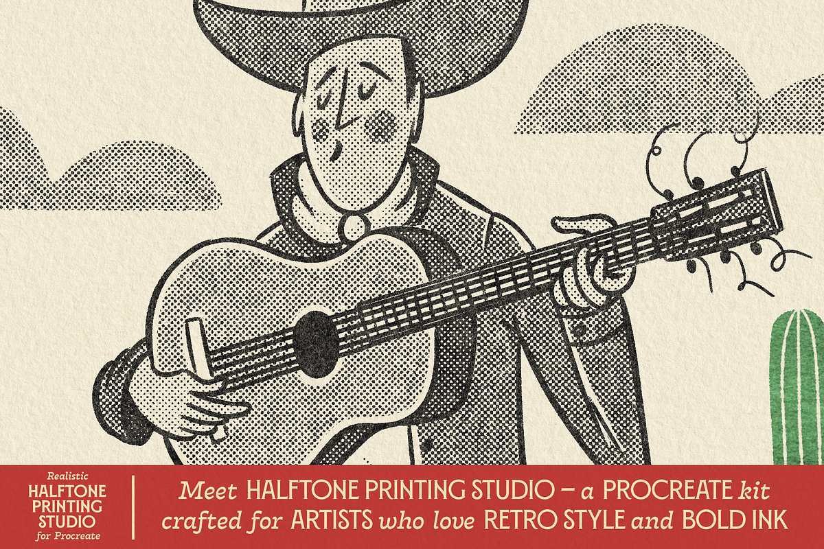 VV Halftone Printing Studio, a Brush Add-On by Vintage Voyage Supply (Photo 2 of 12)