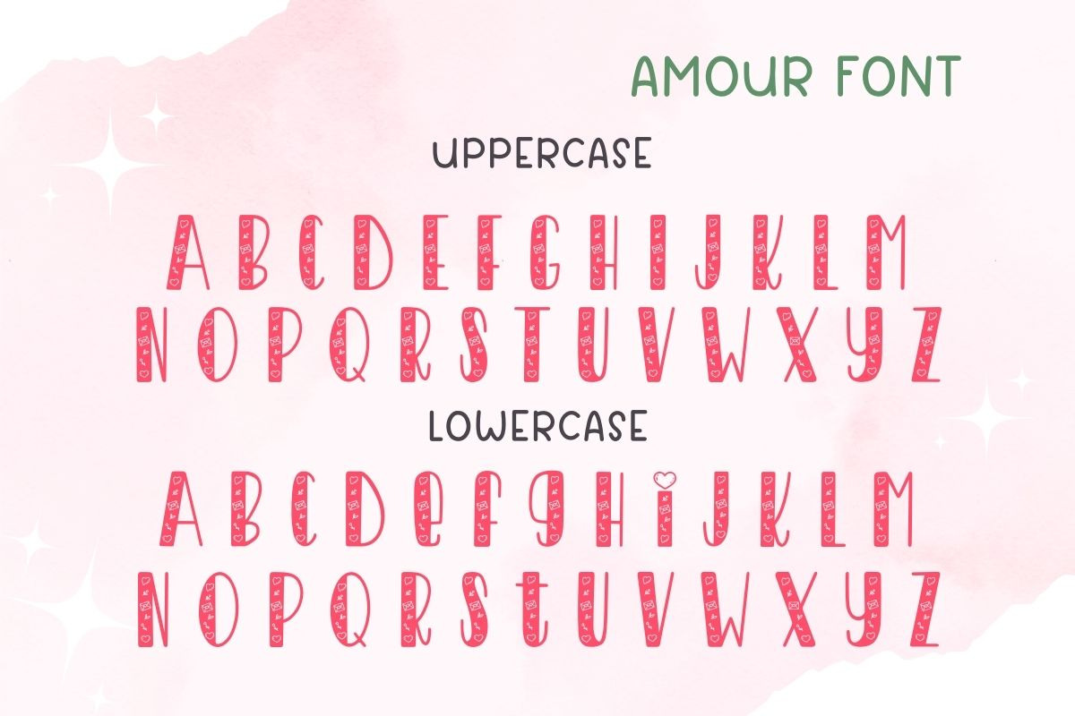 Amour - Cute Decorative Font, a Symbol Font by AnningArts (Photo 7 of 8)
