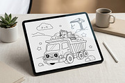 59 Truck Coloring Pages for Kids, a Transportation Illustration by ikarifq shop (Thumbnail 4 of 5)