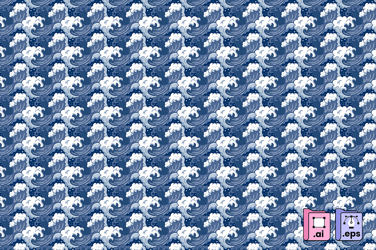 Japanese Wave Pattern, a Pattern Graphic by MISS CHATZ (Photo 2 of 3)