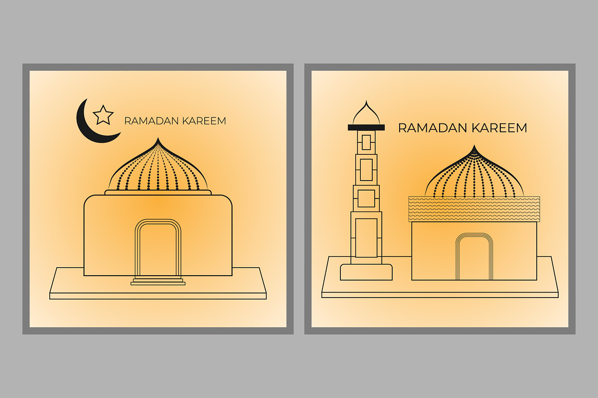 Ramadan Kareem Mosque Greeting Card, a Decorative Illustration by Lakhan1998 (Photo 3 of 6)