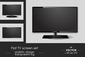 Flat TV screen set