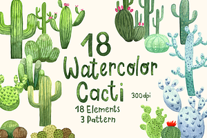 Watercolor Cacti