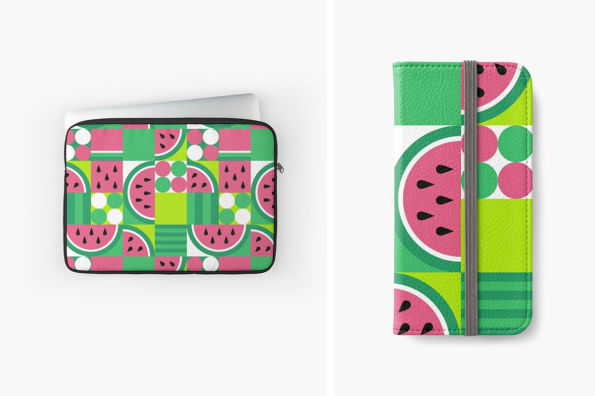 Geometric Watermelons pattern., a Pattern Graphic by Evgeniya Dzhumm (Photo 4 of 7)