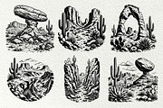 Desert Scenes Line Art Graphics, a Decorative Illustration by DENIDigitalArtSudio (Thumbnail 4 of 10)