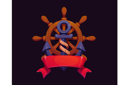 Heraldic pirate ship anchor