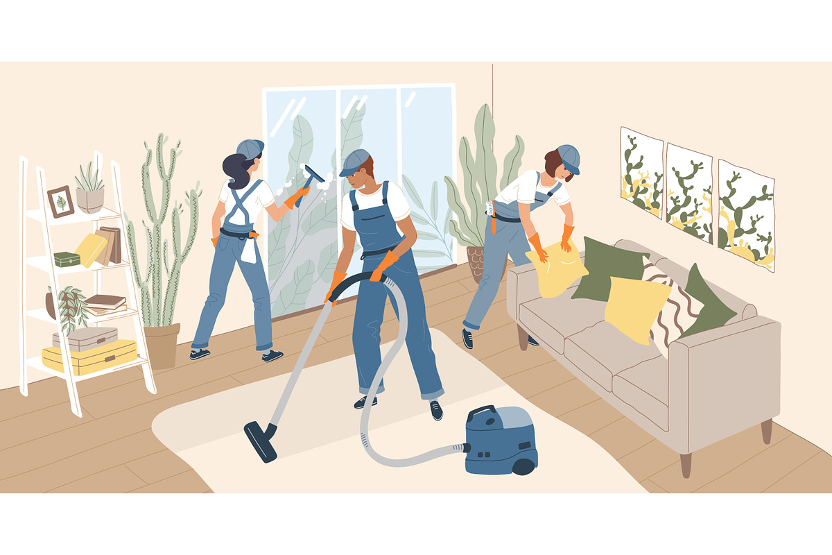 Cleaning service working, a Person Illustration by Good Studio (Photo 1 of 3)
