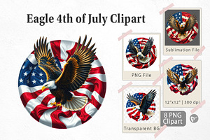 Eagle 4th of July Clipart, a Graphic by Artnoy