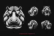 10 Bundle Dark Art Hippopotamus, an Illustration by Morspective (Thumbnail 3 of 7)