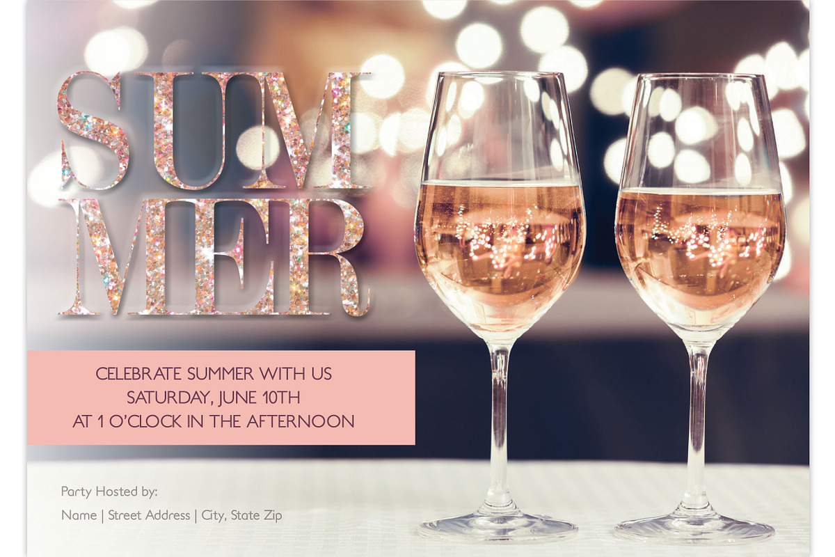 Glamourous Summer Wine Party, an Invitation Template by BF Studios (Photo 2 of 2)