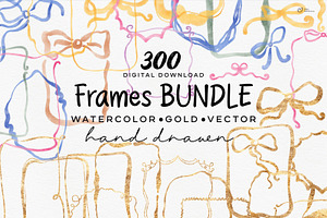 Hand Drawn Watercolor Frames SVG