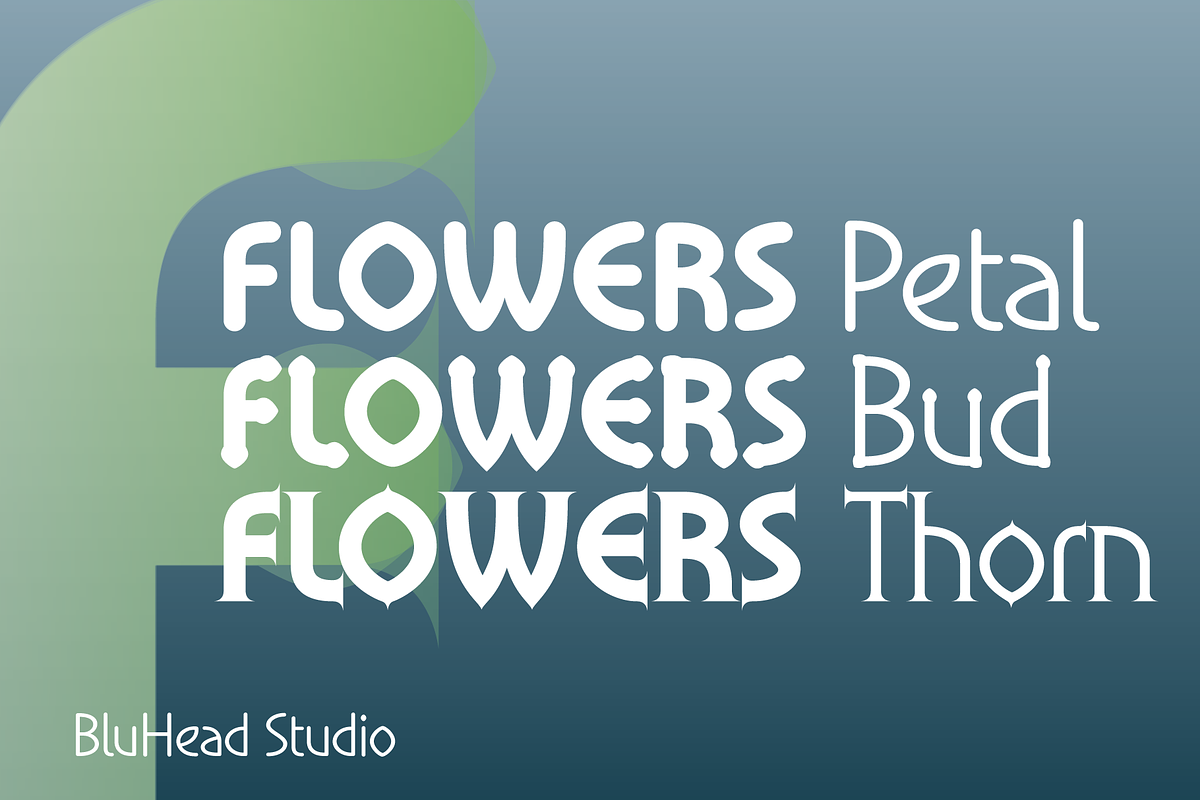 Flowers, a Serif Font by BluHead Studio (Photo 2 of 8)