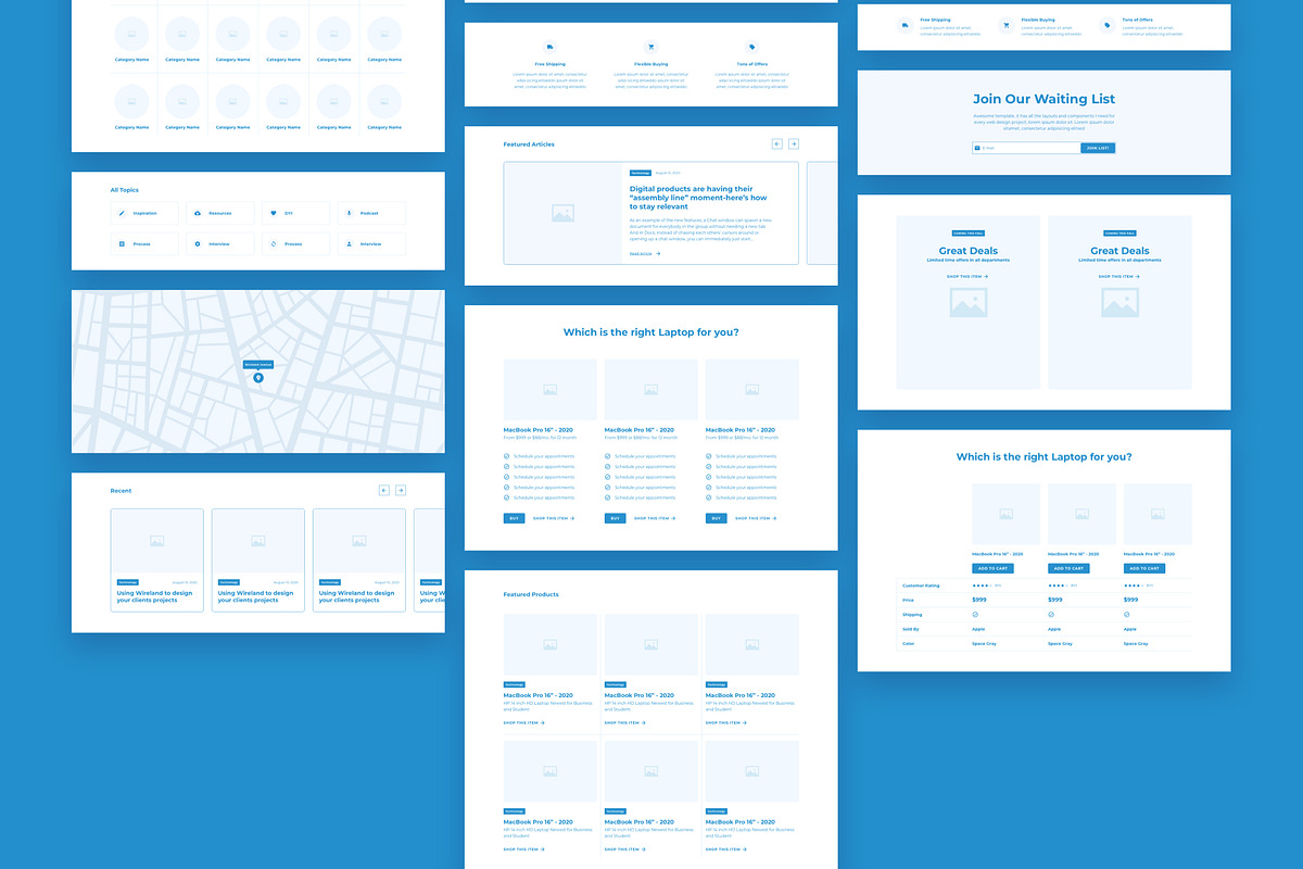 Ecommerce Wireframe Library & UI Kit, a Wireframe Template by UI Design Resource (Photo 10 of 14)