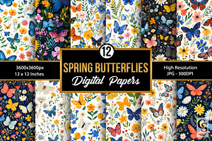 Spring Floral Butterflies Patterns