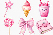 Watercolor Kawaii Girly Aesthetic, an Illustration by Canvas Craft (Thumbnail 3 of 7)