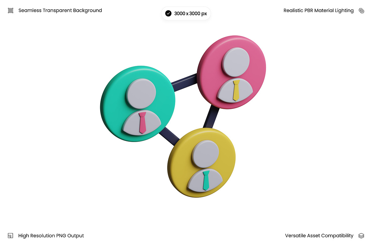Connected Network Figures 3D, an Object 3D Model by Wencory (Photo 2 of 2)