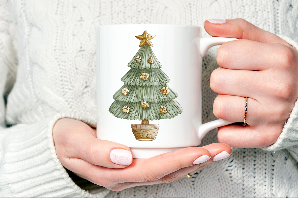 Whimsical Christmas Tree Clipart V.1, a Seasonal Illustration by V Design Creator (Photo 7 of 9)