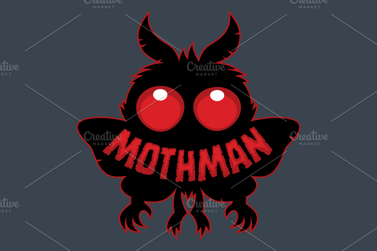 Red-Eyed Mysterious Mothman Cryptid, an Illustration by Schwegel Illustration (Photo 2 of 3)