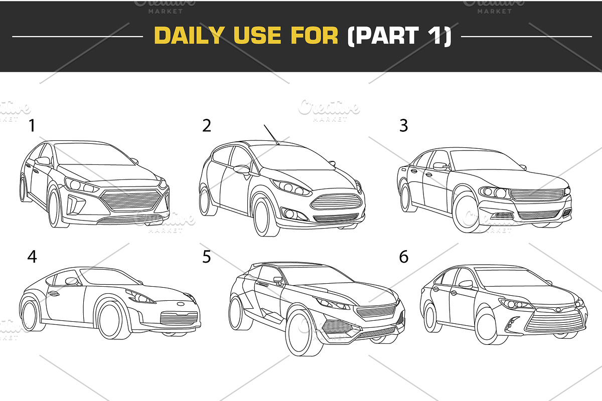 Vector Car illustrations (1st SET), an Illustration by Cartoon Lab (Photo 2 of 8)