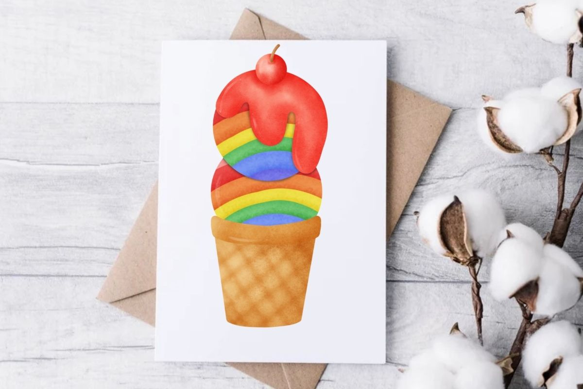 Rainbow Ice Cream Clipart Set, a Food Illustration by Nattapohncha (Photo 3 of 3)