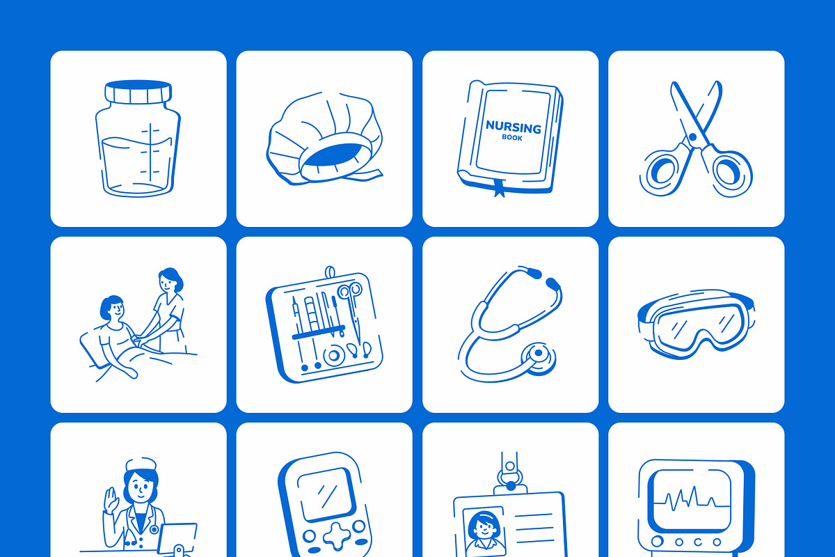 Nursing Doodles Icons Set, an Outline Icon by Vectors Market (Photo 8 of 8)
