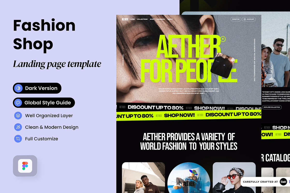 Aether - Fashion Shop Landing Page, a Landing Page Template by SLAB! Design (Photo 1 of 4)