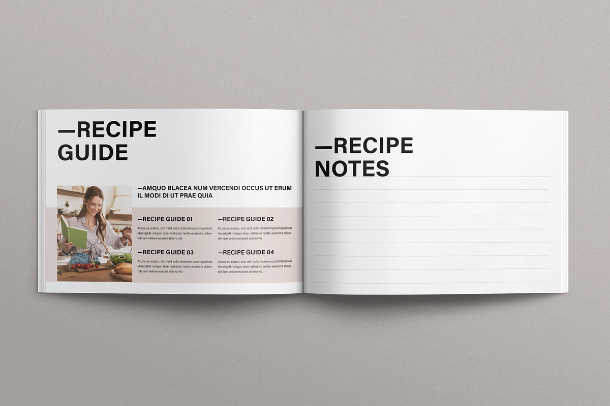 Recipe Book Brochure Landscape, a Brochure Template by E-Type (Photo 6 of 7)