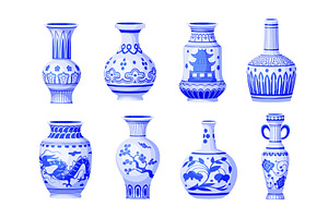 Chinese porcelain vases. China, an Illustration by Stock-Smart-Start