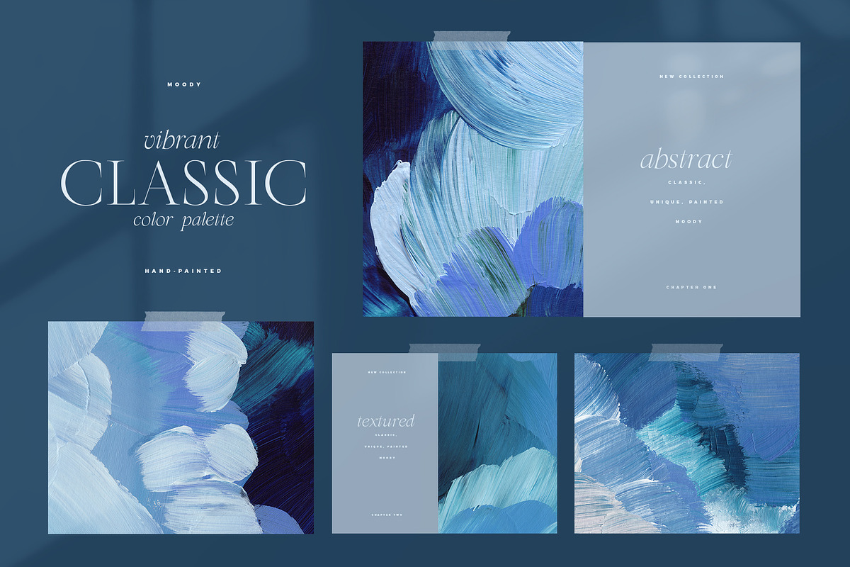 Blue Painted Abstract Backgrounds, a Texture Graphic by Basia Stryjecka (Photo 8 of 18)
