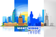 Montevideo Uruguay vector skyline, a Work Illustration by Sky and glass (Thumbnail 1 of 6)