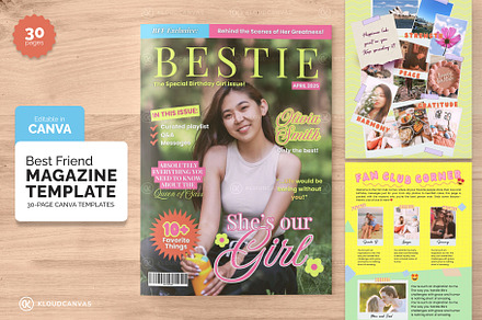 Best Friend Magazine Template, a Magazine Template by KloudCanvas