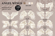 Watercolor White Angel Wings png set, an Object Graphic by KarinkaBU (Thumbnail 4 of 6)