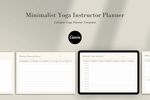 Minimalist Yoga Instructor Planner