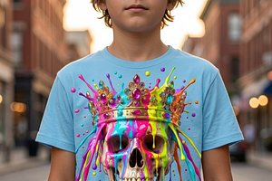 Royal Crown Skull Paint Drip