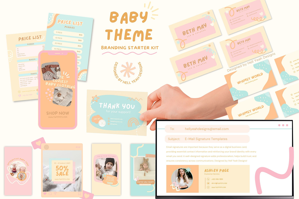 Baby Theme Branding Starter Kit, a Branding & Logo Template by Hell Yeah Designs (Photo 7 of 15)