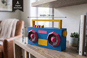 Boombox favor - 3d papercraft, a Card Template by PAPER amaze (Thumbnail 1 of 5)