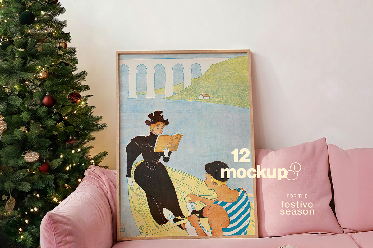 Pretty Christmas Bundle: 12 Mockups, an Advertising Mockup by WasMockups (Photo 6 of 7)